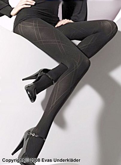 Tights with crossing lines